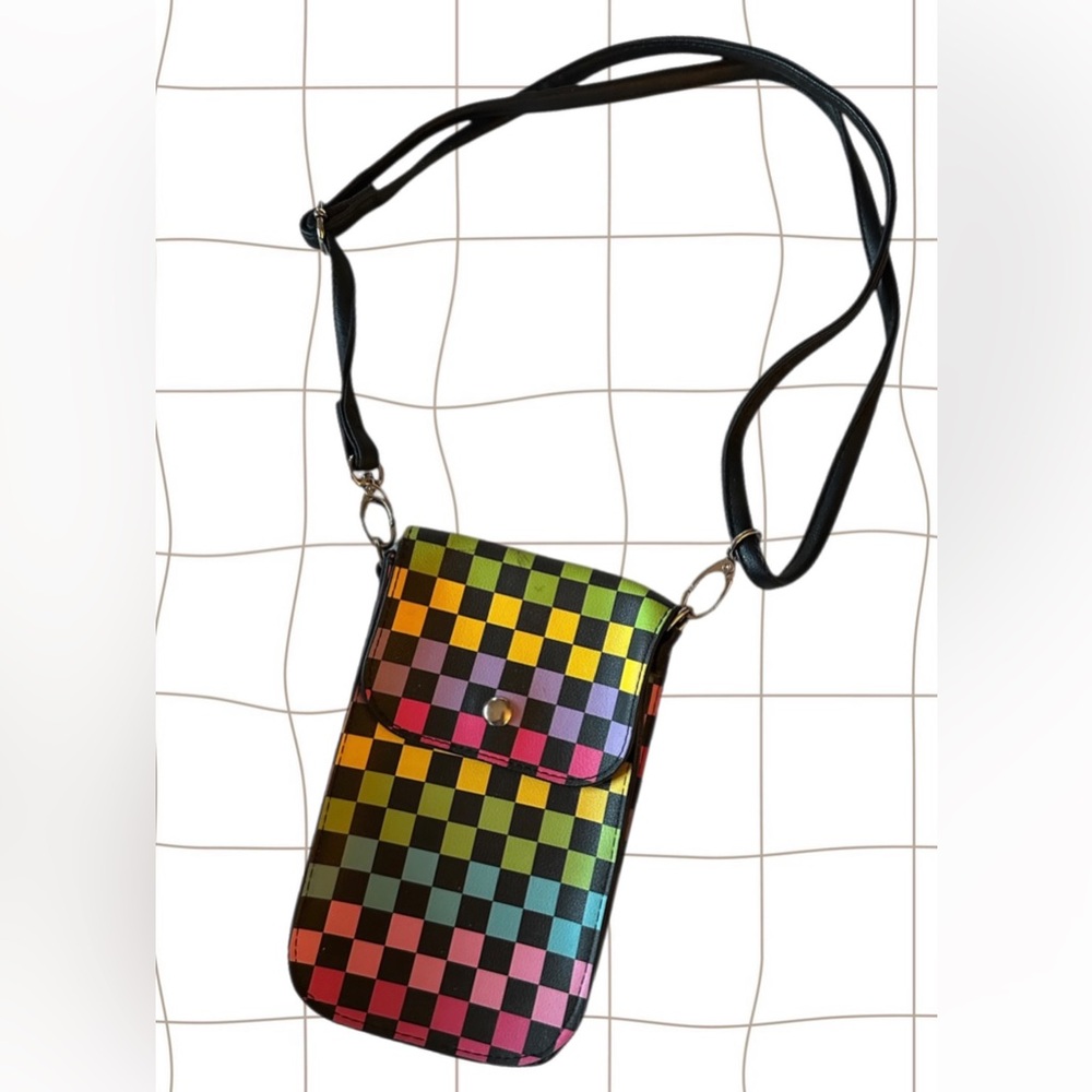 Women’s Checked Cellphone Holder/Crossbody Bag
